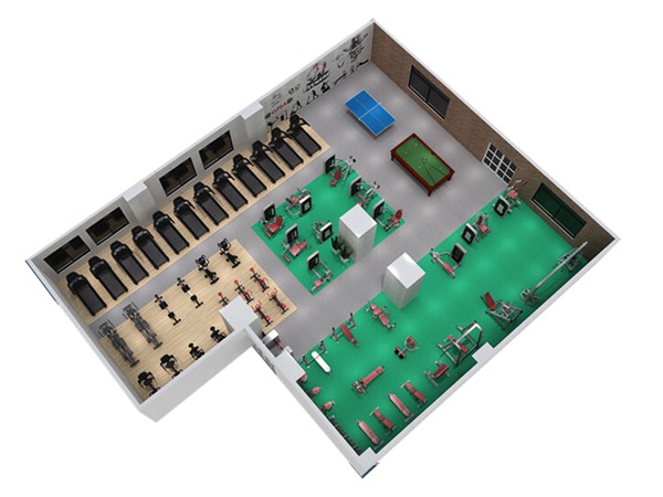 1000平方健身房配置方案-广西KS娱乐官网体育健身器材有限公司
