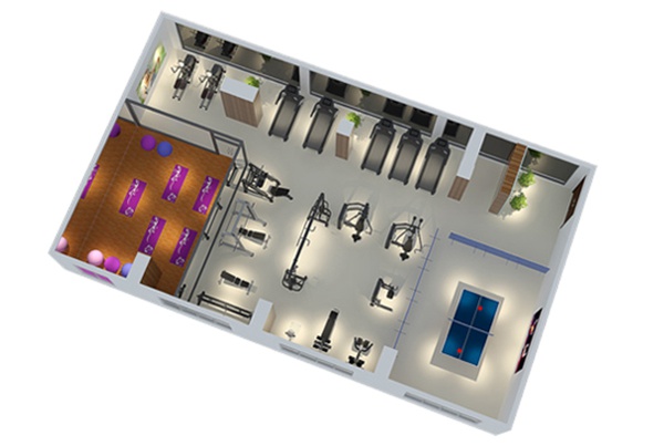 120平方健身房配置方案-广西KS娱乐官网体育健身器材有限公司