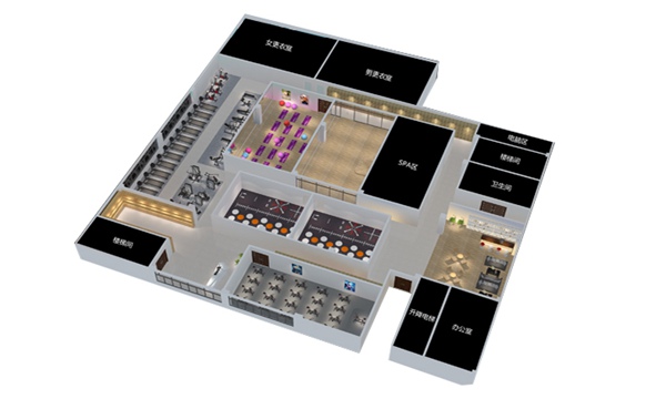 1700平方健身房配置方案-广西KS娱乐官网体育健身器材有限公司