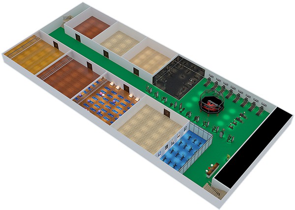 1800平方健身房配置方案-广西KS娱乐官网体育健身器材有限公司
