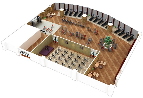 500平方健身房配置方案-广西KS娱乐官网体育健身器材有限公司