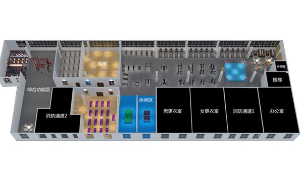 2000平方健身房配置方案-广西KS娱乐官网体育健身器材有限公司