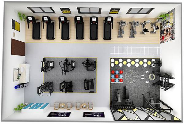 120平方健身房配置方案-广西KS娱乐官网体育健身器材有限公司